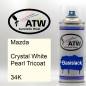 Preview: Mazda, Crystal White Pearl Tricoat, 34K: 400ml Sprühdose, von ATW Autoteile West.